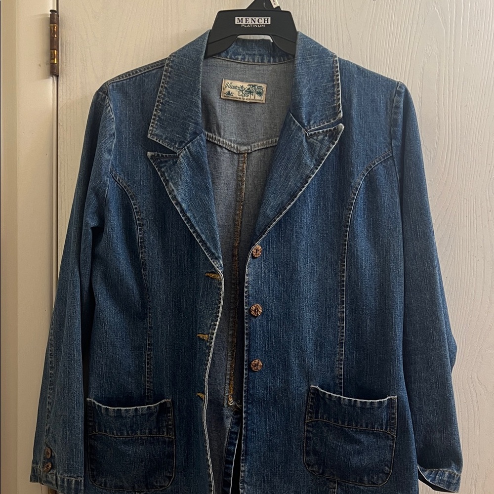 Classic Denim Blazer with Pockets